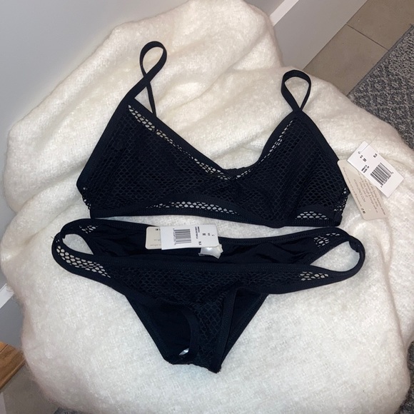 l*space Other - L*Space by Monica Wise Black Mesh Bikini